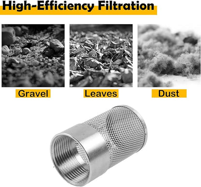 Dia Hose Inlet Suction Strainer Filter, Stainless Steel Water Pump Filter for Garden Irrigation, High Pressure Water Pump, Sprayer & Plumbing Systems (43.5mm)