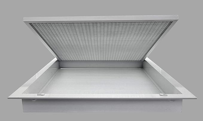 HVAC Premium 22" x 32" Cube Core Eggcrate Return Air Filter Grille for 1" Filter - Aluminum - White [Outer Dimensions: 24.5" x 34.5"]