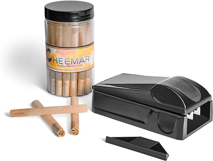 3-Slot Cigarette Injector Machine with 30 Count Unbleached Filter Tubes, Cigarette Maker Rolling Machine with 84mm Classic Tobacco Tubes, 3 Cigarette at Once