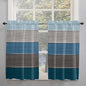 Retro Farm Blue Gray Wood Grain Window Valance Curtains, Rustic Wooden Plank Light Filtering Kitchen Valance with 3-inch Rod Pocket for Living Room Bathroom Bedroom,2 Panel,27.5x45In