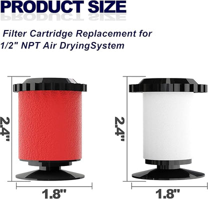 1/2" NPT Air Drying System 0.5 Micron Fiber Filter and 0.01 Micron Coalescing Filter Element Replacement