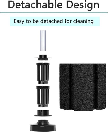 AQUANEAT Aquarium Air Powered Sponge Filter, Fish Tank Bio Bubble Filter with Airline Tubing, Valves, Suction Cup (Up to 60Gal)