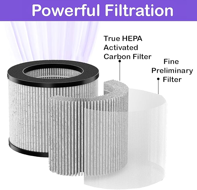 SCREENTRONICS 2 Pack Bissell 2801 3-in-1 True HEPA + Activated Carbon Filters Compatible Replacement for Bissell Personal MYair 2901, 2780, 2780A, 2780B, 2780P, 27809, 3329 Air Purifier