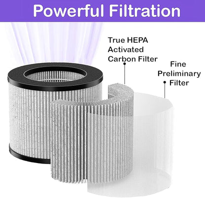 SCREENTRONICS 2 Pack Bissell 2801 3-in-1 True HEPA + Activated Carbon Filters Compatible Replacement for Bissell Personal MYair 2901, 2780, 2780A, 2780B, 2780P, 27809, 3329 Air Purifier