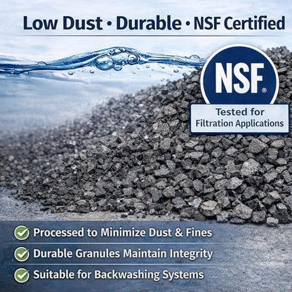 Coconut Shell Activated Carbon 12×40 Mesh – 1 Cubic Feet Total (1 Pack) Bulk Filtration Media for Whole House & Commercial Water Systems