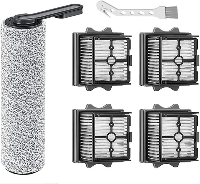 Spare Soft Lint Roller Brush, Hepa Filter, Scrubber Components, Compatible for Tineco Floor ONE S5 Combo Cordless Wet Dry Vacuum Cleaner(6PCS-01)