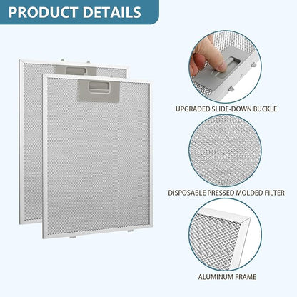 BPPFA30 Range Hood Filter 11.81" x 16.25" Replacement For Broan range hood 30 inch QP1 QP130 Series Kitchen Exhaust Fan Stove Hood Vent Filter Replaces 97017720 S97017720 1568240 AP5610518 2 Pack