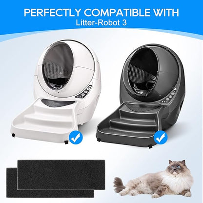 12 Pack Carbon Filters Compatible with Litter-Robot 3, Activated Carbon Litter Box Filter Compatible with Litter-Robot 3 Self Cleaning Cat Litter Box Filters, Accessories Replacement