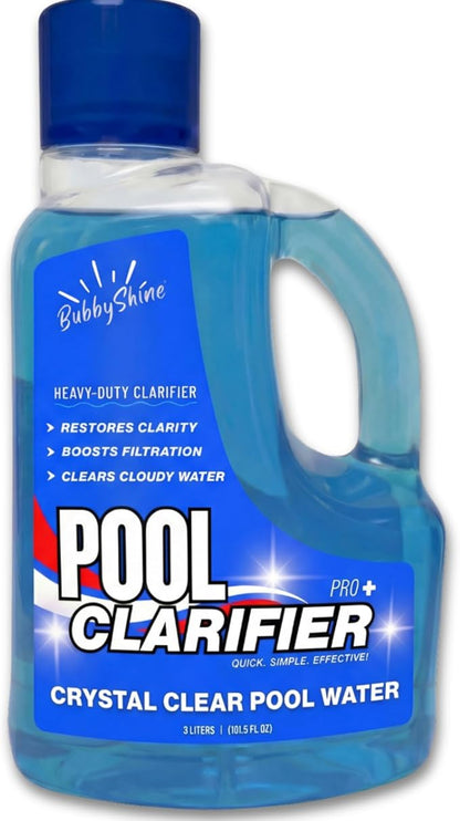 Pool Clarifier - Heavy-Duty Ultra-Concentrated Liquid, Water Clarifier for Clear Water, Chlorine/Bromine/Salt Compatible Pool Chemicals, Boosts Filtration, 3 Liter (101.5 fl oz)
