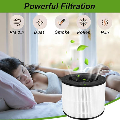 H08 Replacement Filter Compatible with Himox H08 H08P Air Purifier, 3-Stage Filtration H13 HEPA and Activated Carbon, Part # H08P (H08), 2 Pack