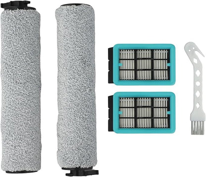 Replacement Brush Roller And Filters For Bissell For CrossWave 3831 HF2 3845 3847 3848 Floor Scrubber Wet and Dry Vacuum Cleaner Accessories, 2 Roller brush + 2 Filters + 1 Cleaning brush