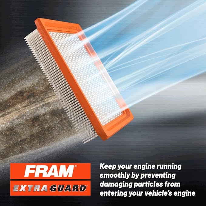 FRAM Extra Guard Rectangular Panel Engine Air Filter Replacement, Easy Install w/Advanced Engine Protection and Optimal Performance, CA12088