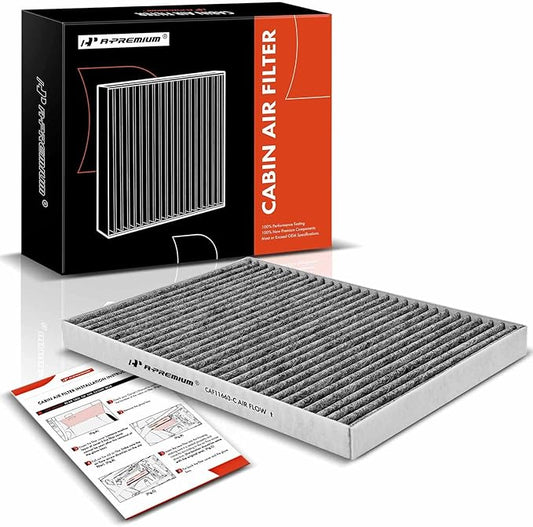 A-Premium Cabin Air Filter with Activated Carbon Compatible with Buick, Chevrolet, GMC, Saturn Models - Enclave, Traverse, Acadia, Acadia Limited, Outlook