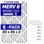 Filter King 20x25x2 Air Filter | 6-PACK | MERV 8 HVAC Pleated A/C Furnace Filters | MADE IN USA | Actual Size: 19.5 x 24.5 x 1.75"