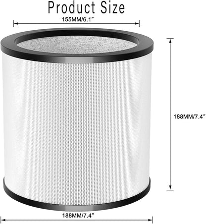 Updated TP01 Filter, 360 Glass HEPA Filter Replacement for Dyson Air Purifier Pure Cool Link TP01 TP02 TP03 AM11 Tower Fan, Pure Cool Me BP01 Personal Purifying Fan, Compare to 968126-03,2 Pack,Black
