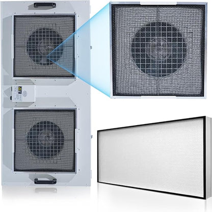 HEPA H14-Filter Laminar Flow Hood Updated FanFilter Unit（Include HEPA Filter）100/ISO Class 5 Cleanroom/Laboratory/Cleanroom/Mushroom Room, Laminar Air Flow Hood(46.2"x22.6"110V，Dual Machine)