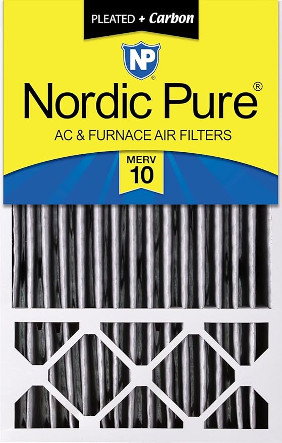 Nordic Pure 16x25x5 (Actual Size: 15 3/4 x 24 3/4 x 4 3/8) Honeywell Replacement Air Filters MERV 10 Plus Carbon 1 Pack