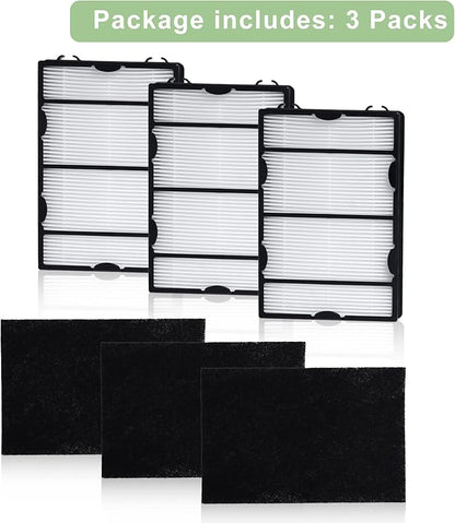 HAPF600 HEPA Filter Replacement Compatible with Holmes Air Purifier True HEPA Filter B&Carbon Pre-filters, Replace HAPF600D HAPF600D-U2 HAP615 HAP625 HAP650 HAP675 HAP725 HAP750-3 Packs