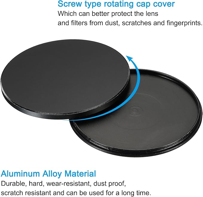 PATIKIL 77mm Lens Cap, Camera Lens Cap Cover Universal Lens Filter Stack Cap Front Metal Protective Case Cover with Cleaning Cloth for Photography Camera Filter