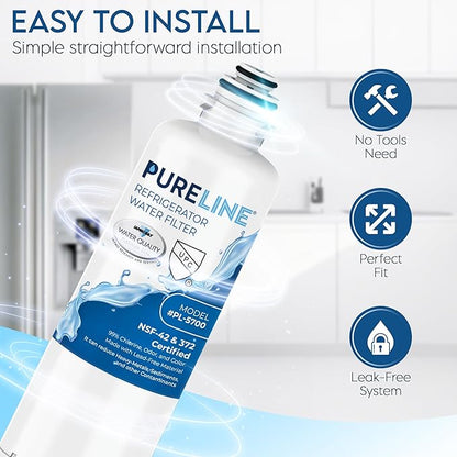 Pureline Replacement for Bosch® Ultra Clarity® Pro Water Filter, BORPLFTR50, 11025825, BORPLFTR55, 12028325, 11032531, 12033030, B36CT80SNS, B36CL80ENS, WFC100MF Refrigerator Water Filter (2 Pack)