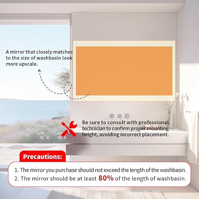 LUVODI Lighted LED Bathroom Mirror: 32”x24”Irregular Stone Pattern Frosted Wall Vanity Mirror with Bright Back Lit - Smart Dimmable Mirror Anti Fog with Touch Switch for Restroom Bedroom Living Room