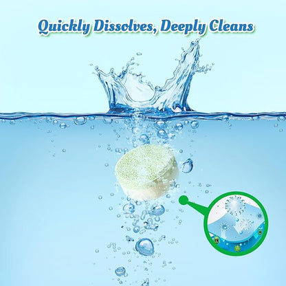 Garbage Disposal Cleaner Deodorizer Tablets-48 Pack Deep Cleaning Disposer Descaler Freshener-Heavy Duty Grease Grime Limescale Odor Smell Remover-for Kitchen All Disposals Mint Foaming 2 Year Supply