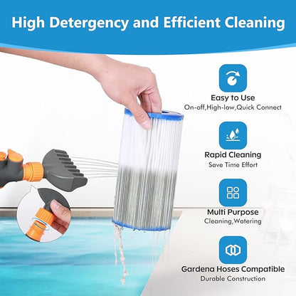 Pool Cartridge Filter Cleaner, Spa Filter Cleaner for Hot Tub Pool, Sturdy & Durable Comb Pool Filter Cartridge Cleaning Tool for Hot Tub, Clears Leaves, Debris, Filter Cartridge for Pool