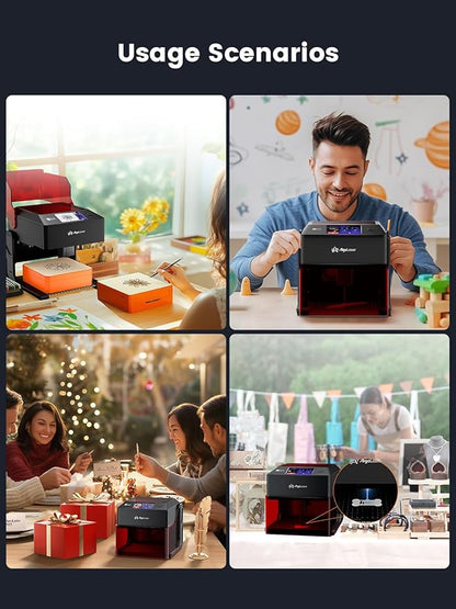AlgoLaser 5W Smart Laser Engraver Machine: Portable Laser Engraver with 3.5" Touchscreen & 2.0 AlgoOS System - Hand Draw/Wireless Transmission/SD Card/Offline - Laser Engraving for Wood, Leather