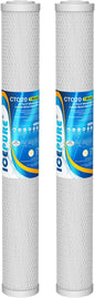 ICEPURE 1 Micron 20" x 2.5" Whole House CTO Carbon Sediment Water Filter Cartridge, 20-inch Sediment Pre-Filtration Compatible with C1-20, EP-20, HX-CB-25-2010, F3WCB32, 2PACK