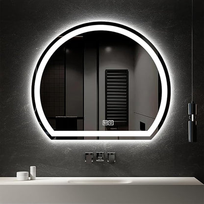 Bathroom Mirror with 3 Colour LED Lights, Lighted Bathroom Makeup Wall Mounted Mirror with Demister Pad, Touch Switch Mirror for Entryway, Bathroom, Vanity(23.6"/60cm)