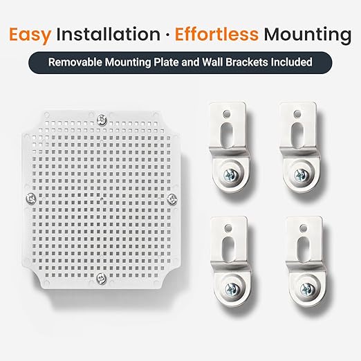 QILIPSU Waterproof Junction Box IP67 Outdoor Plastic Electrical Project Enclosure Weatherproof with Mounting Plate, Wall Brackets, Hinged Grey Cover 5.9"x5.9"x3.5"