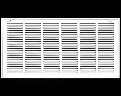 32" X 12" Steel Return Air Filter Grille for 1" Filter - Easy Plastic Tabs for Removable Face/Door - HVAC Duct Cover - Flat Stamped Face -White [Outer Dimensions: 33.75w X 13.75h]