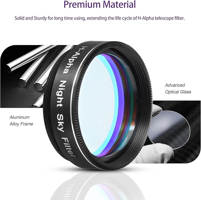 Astromania Telescope Filter, 1.25 Inches Narrowband Hydrogen Alpha Filter, Galaxy Night Sky H-Alpha Nebula Filters for Astronomy Telescope, Telescope Accessories Light Pollution Filter