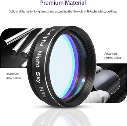 Astromania Telescope Filter, 1.25 Inches Narrowband Hydrogen Alpha Filter, Galaxy Night Sky H-Alpha Nebula Filters for Astronomy Telescope, Telescope Accessories Light Pollution Filter