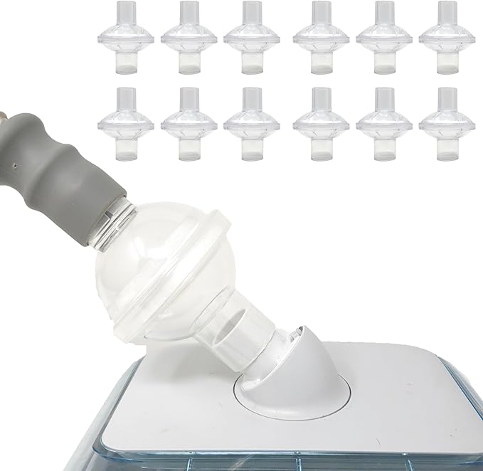 Mars Wellness Universal Fit CPAP Inline Filter for CPAP Machines - Compatible with Resmed, Dreamstation Machines - 12 Pack