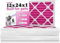 Colorfil 12x24x1 Air Filter (6-Pack) | Made in the USA | Color Changing | Remove Cat and Dog Odor | MERV 8 for Pet Hair Dander and Dust | 11.5"x23.5"x0.75" Exact Size