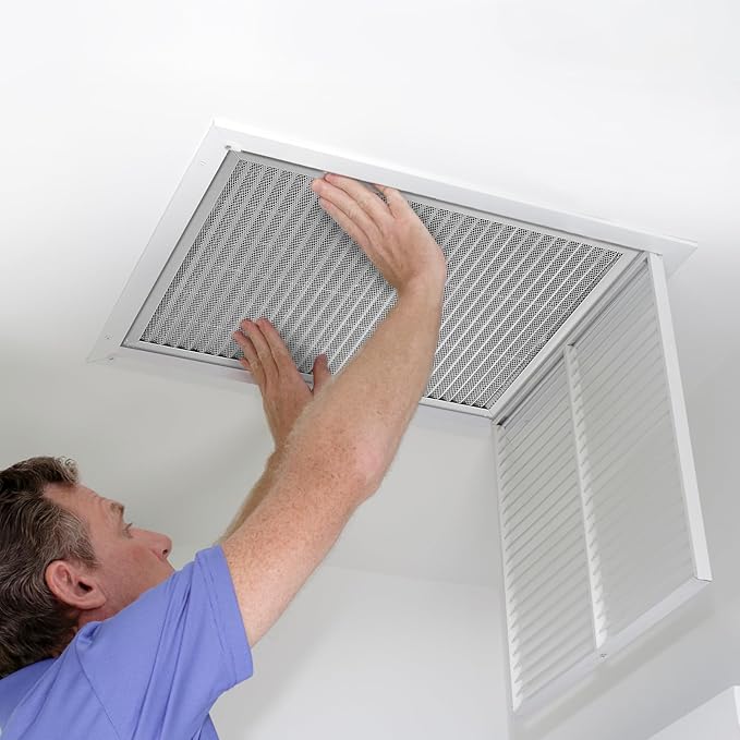 VEVOR Electrostatic Air Filter, 16x20x1 inch Washable & Reusable Aluminum AC/HVAC Furnace Filter, MERV 8 Long Lifetime, Healthier Home or Office (Actual Size: 15.5 x 19.75 x 0.82 in)