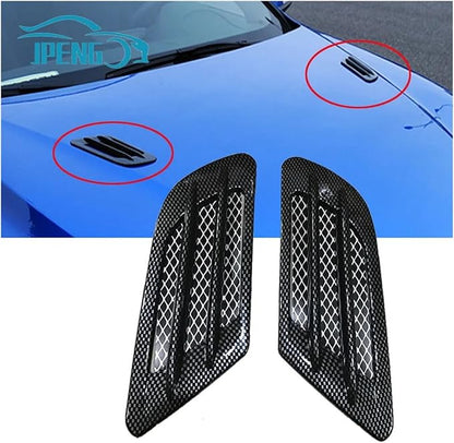 Universal Car Hood Scoop Air Intake Vent Cover Compatible With Golf 4 5 6 7 Compatible For Mazda CX5 Compatible For BMW F10 F30 E90(Carbon look)
