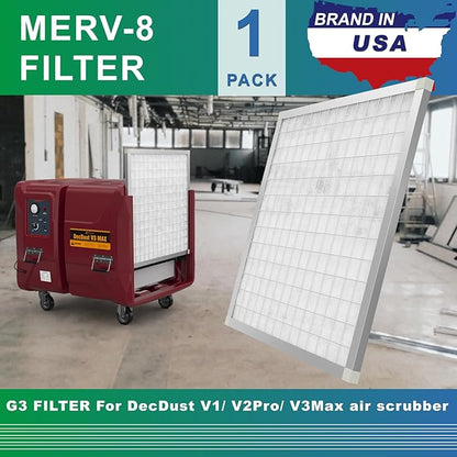 Abestorm MERV-8 Filter Replacement 1Pack for DecDust V1/V2 Pro/V3 Max Air Scrubber