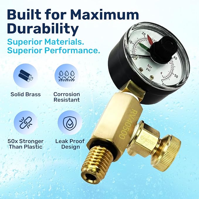 RV40500 Air Gauge Release Valve Assembly | Compatible Replacement for Zodiac Jandy CV, CL, DEV, DEL, JS Series Filters | Replaces R0357200 | Essential Pool Maintenance Accessory