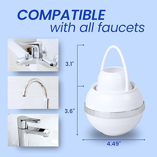 Bath Filter for Tub Faucet - Lasts up to 12 Months, Removes Chlorine & Fluoride, Softens Water for Healthier Skin, Hair & Nails