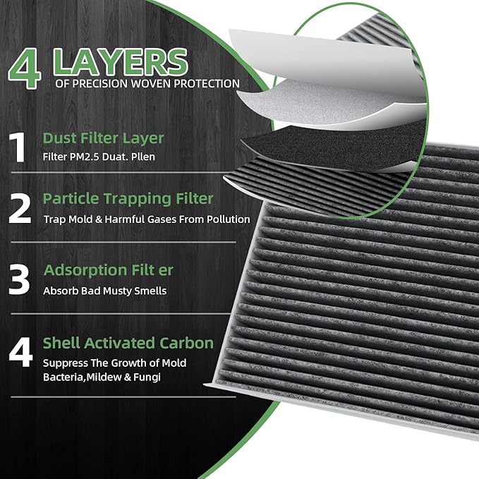 CF12775 Cabin Air Filter With Activated Carbon Compatible with Subaru Forester 2019-2025 2.5L Subaru WRX 2022-2024 2.4L
