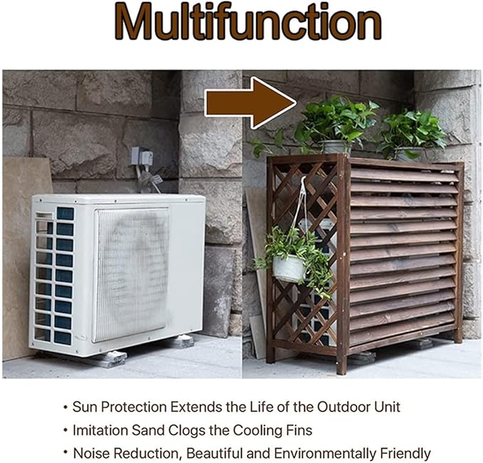 Weatherproof Outdoor Air Conditioner Cover Screen Fence for AC Units Protect Your AC from Elements 100x43x94cm