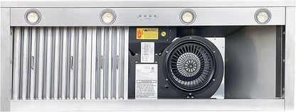 CT Copper Tailor Sloped Copper Vent Hood Wall Mount,36'' W,48''H, 610 CFM Exhaust Fan,Stainless Steel Vent,LED Light,Dishwasher-Safe Baffle Filters,VH8TR1