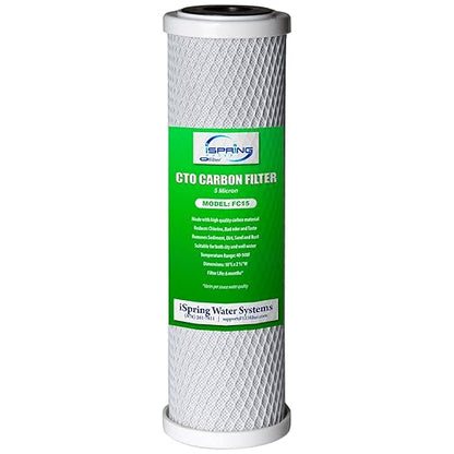 iSpring CKC1 Countertop Drinking Water Filtration System with Carbon Filter 2.5" x 10", White