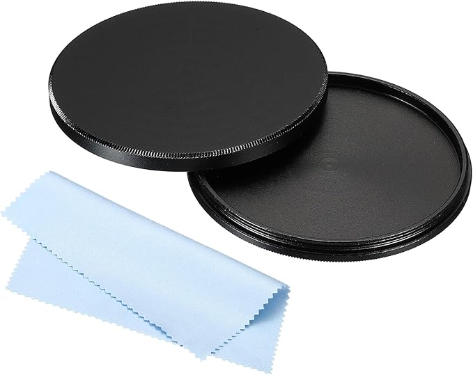 PATIKIL 58mm Lens Cap, Camera Lens Cap Cover Universal Lens Filter Stack Cap Front Metal Protective Case Cover with Cleaning Cloth for Photography Camera Filter