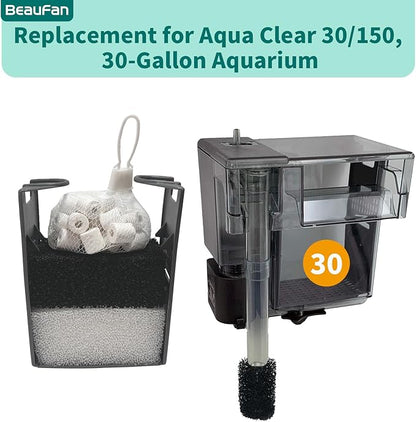 4 Set of Upgraded Three-Stage Filtration Tank Filter Maintenance Kit, Replacement for AquaClear 30/150 30-Gallon Aquarium