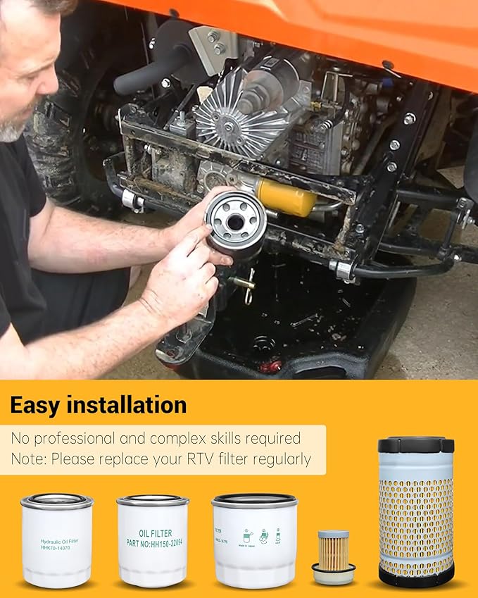 77700-05389 Maintenance Filter Kit Fit for Kubota RTV-X1140 RTV-X1100C RTV-X1120D Utility Vehicle,Replacement number HH150-32094 6A320-59930 HHK70-14070 HHK32-16770 1G319-11210