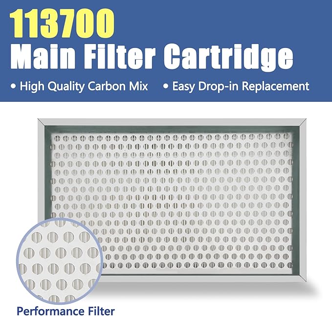 Upgraded 113700 Main Filter with Carbon Mix Compatible with GlowForge Plus/Pro Air Filter, Easy Drop-in Replacement Filter with Lifetime Up to 100 Hours of Printing, Part# GF-ASM-00318