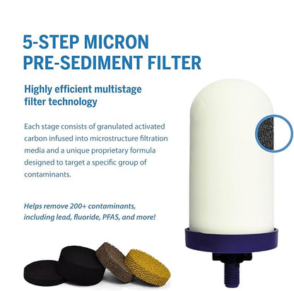 ProOne 5-Inch Gravity Water Filter Replacement G-Series 1-Pack - Universally Compatible with Gravity Water Filter Systems - NSF/ANSI Certified to Reduce Lead, Reduce Microplastics, & Total PFAS